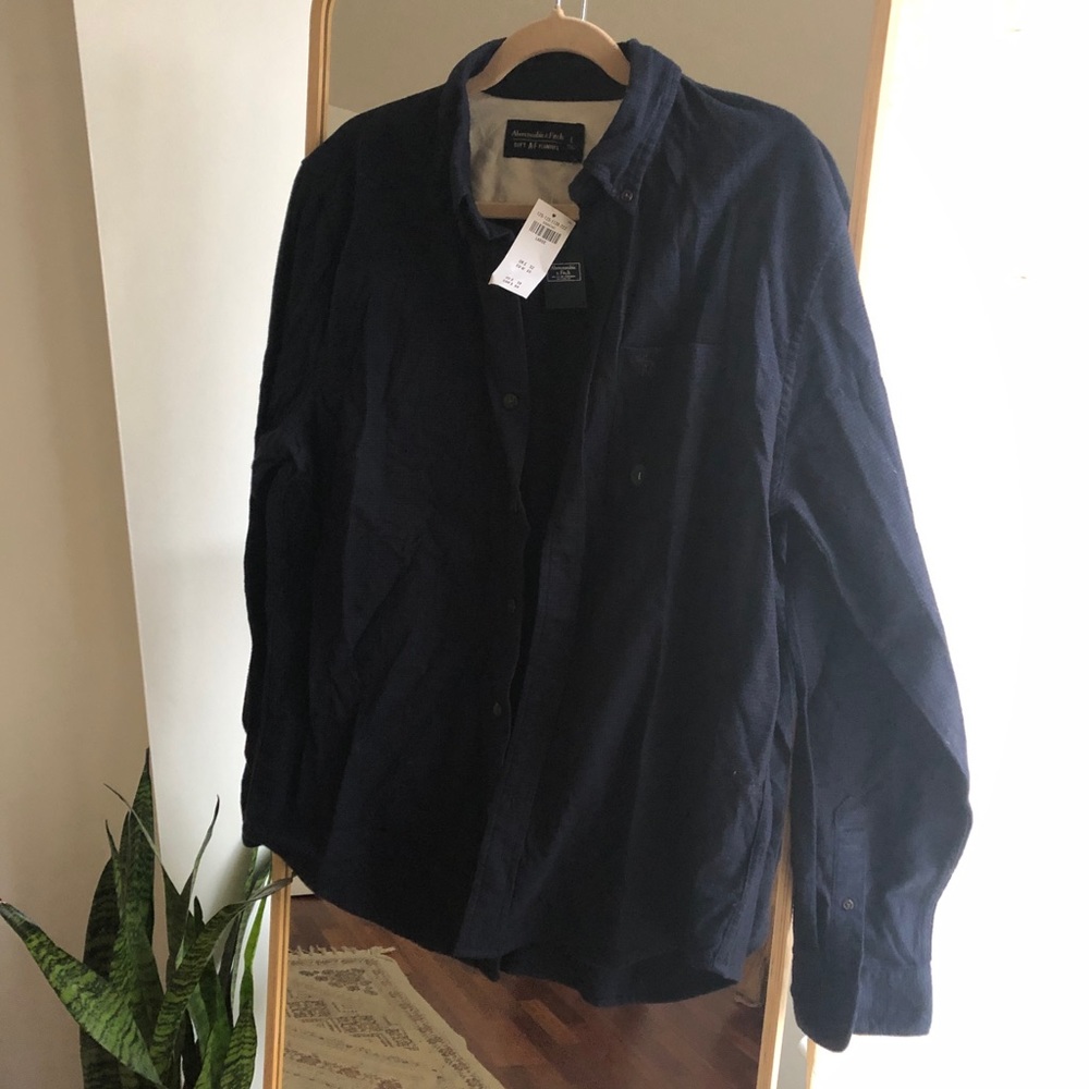 Abercrombie & Fitch Soft Navy Flannel Shirt